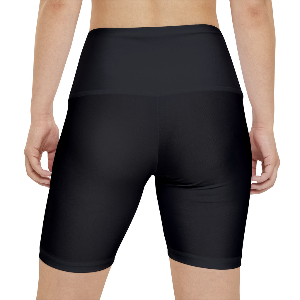 Women's Black Athletic Bike Shorts with MVO Bear Logo