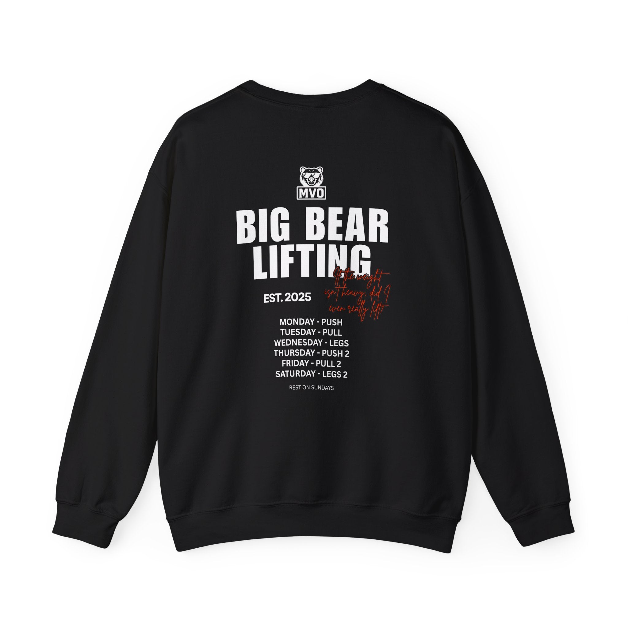 Big Bear Lifting Crewneck Sweatshirt – MVO Gym Bear Workout Pullover