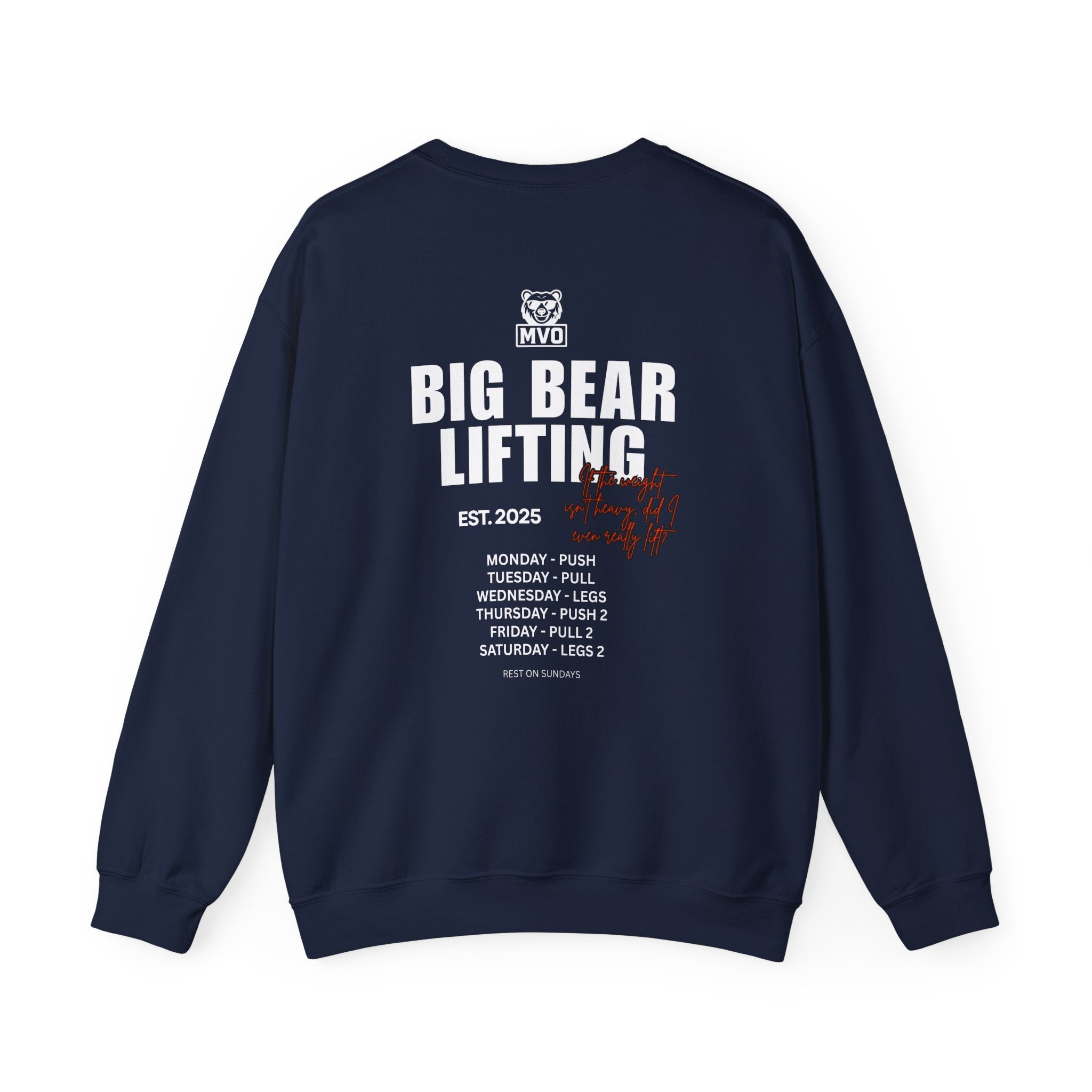 Big Bear Lifting Crewneck Sweatshirt – MVO Gym Bear Workout Pullover